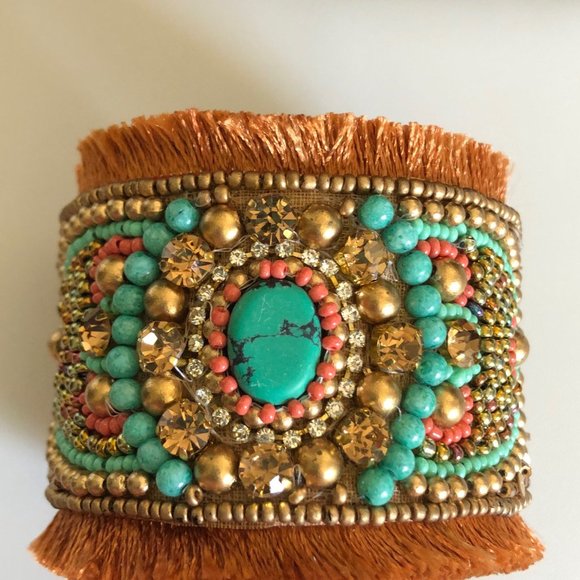 LAMANI SF Handcrafted Embellished Cuff Bracelet - Picture 6 of 8